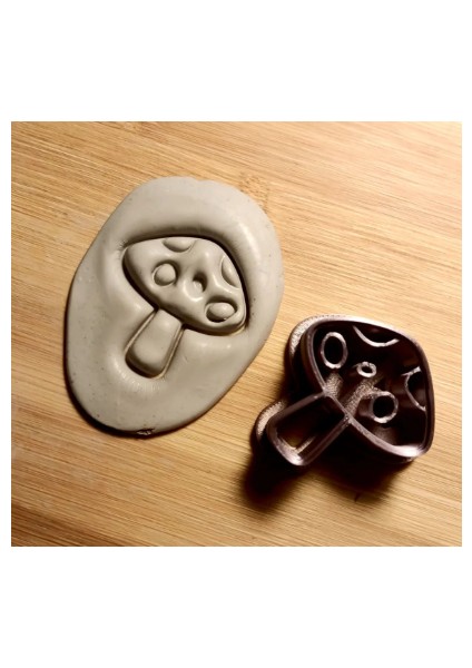 4cm Mantar Kalıp Polimer Kil & Seramik Kalıp Küpe Kalıbı