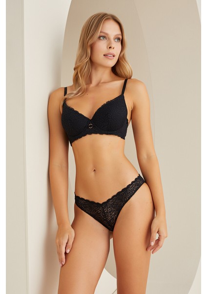 Siyah Dantel Detaylı Sütyen Külot Takım fiyatları