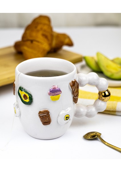 24K Altın Süslemeli Mutlu Kahvaltılar Kupası