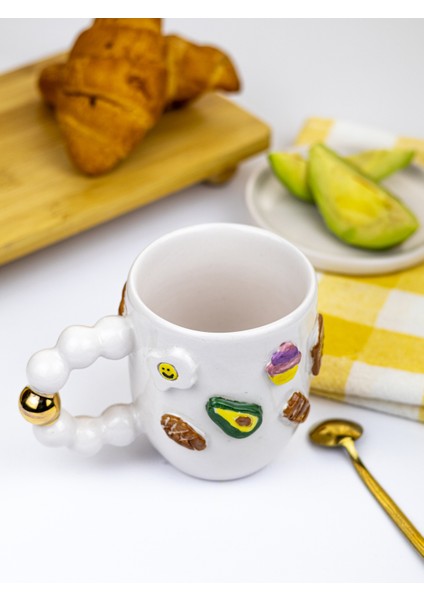 24K Altın Süslemeli Mutlu Kahvaltılar Kupası