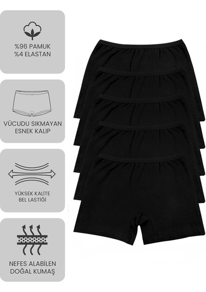 Premium 5’li Kız Çocuk Boxer - Hediye Kutulu, Pamuklu Kumaş, Ultra Yumuşak, Esnek Kalıp, Etiketsiz Tasarım, Kaliteli Ince Bel Lastik Tayt modelleri