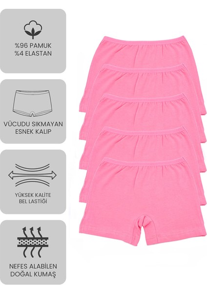 Premium 5’li Kız Çocuk Boxer - Hediye Kutulu, Pamuklu Kumaş, Ultra Yumuşak, Esnek Kalıp, Etiketsiz Tasarım, Kaliteli Ince Bel Lastik Tayt modelleri