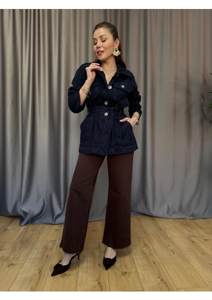 Gümüş Düğmeli Kuşaklı Ceket fırsatları