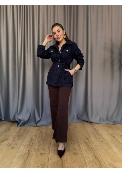 Gümüş Düğmeli Kuşaklı Ceket indirimleri