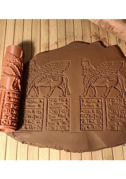 Lamassu 15 cm Doku Rulosu Seramik & Polimer Kil Desen Oklavası