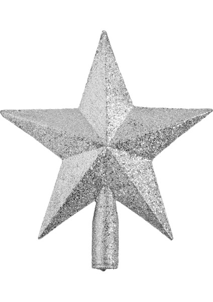 Yılbaşı Süsü Yıldız Çam Tepesi Gümüş 20 cm