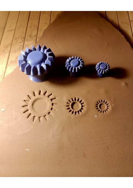 Güneş Desenli 3 Lü Seramik&polimer Kil&kurabiye Kalıbı