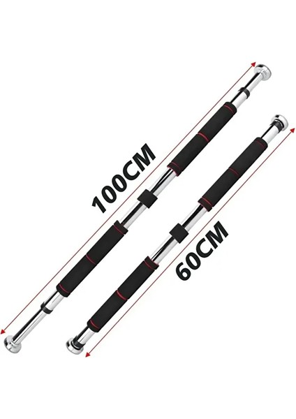 Barfiks Çubuğu 60-100 cm Çift Süngerli Ayarlanabilir Barfiks Çekme Demiri Barfiks Aleti