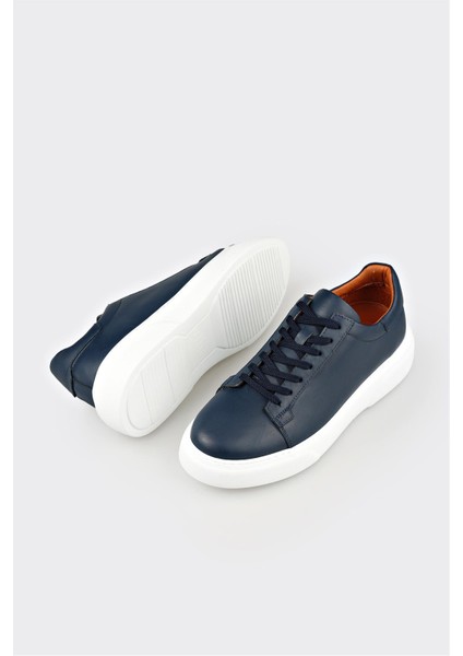 Lacivert Deri Erkek Günlük Ayakkabı modelleri