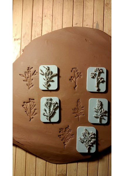 Çiçek Desenli Mühür Damga- Seramik&polimer Kil& Kurabiye Kalıbı