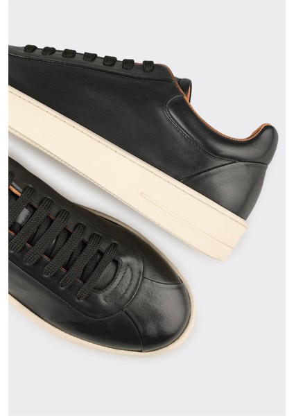 Siyah Deri Erkek Spor Ayakkabı indirimleri