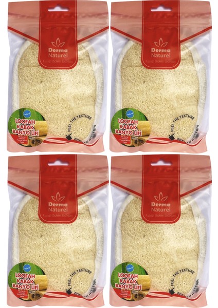 Loofah Kabak Banyo ve Yüz Lifi (15*24CM) Ms-10 (4 Lü Set)