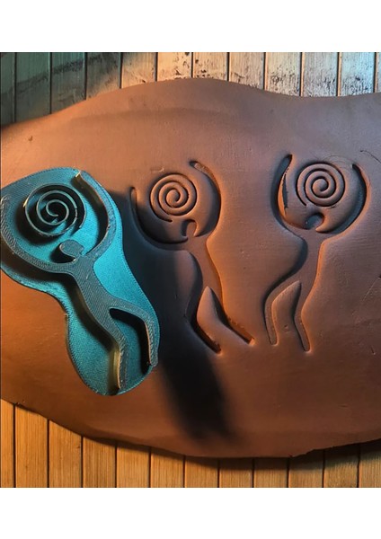 10 cm Seramik&polimer Kil Kalıp Baskı Adam