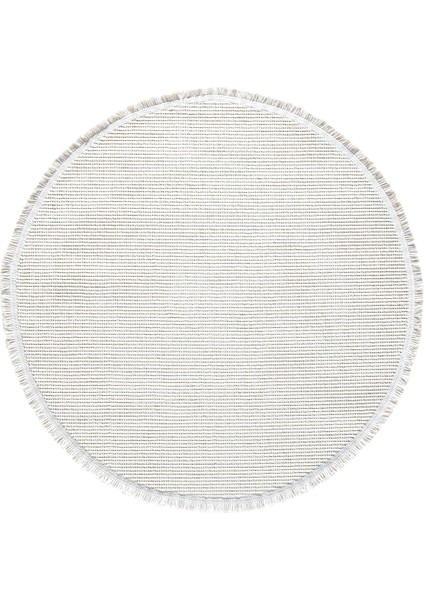 Beyaz Daire Yuvarlak Modern Dokuma Halı Bukleli BEYAZ DAİRE