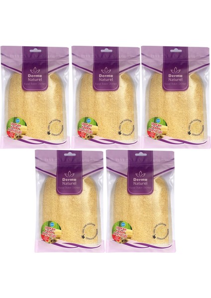 Loofah Kabak Havlu Banyo Eldiveni (15*24CM) Ms-11 (5 Li Set)