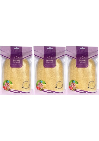 Loofah Kabak Havlu Banyo Eldiveni (15*24CM) Ms-11 (3 Lü Set)