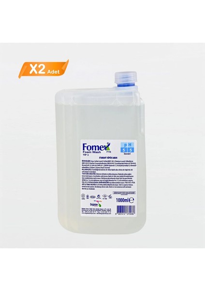 F116 Köpük Sabun 1000 ml Standart 2 Adet