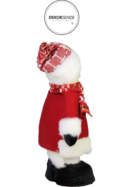 Yılbaşı Süsü Kırmızı Atkılı Montlu Kardan Adam 30 cm fiyatları