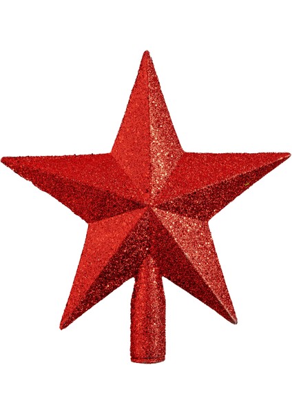 Yılbaşı Süsü Yıldız Çam Tepesi Kırmızı 15 cm