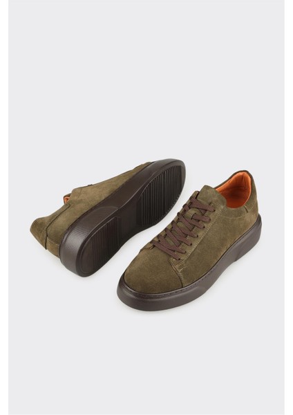 Haki Deri Erkek Günlük Ayakkabı modelleri