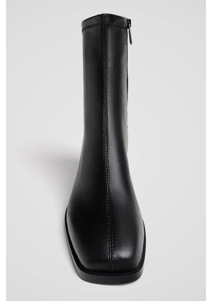 Streç Bilekli Orta Boy Blok Topuklu Bot modelleri