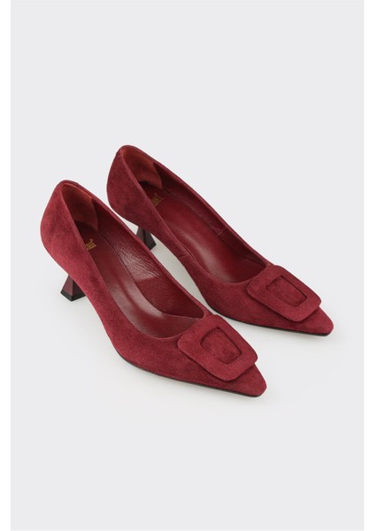 Bordo Deri Kadın Stiletto fiyatları
