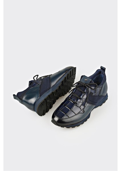 Lacivert Deri Erkek Günlük Ayakkabı modelleri