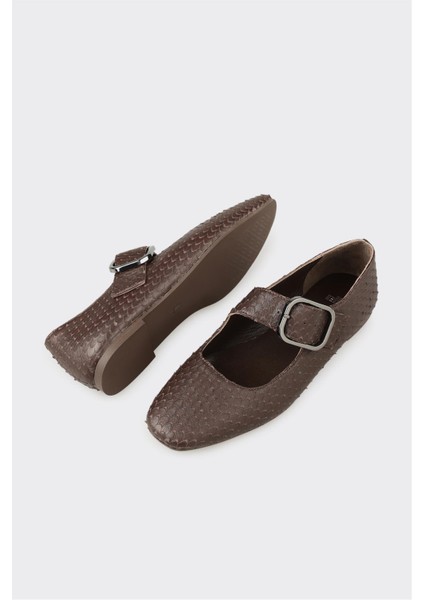 Kahve Deri Kadın Günlük Ayakkabı modelleri