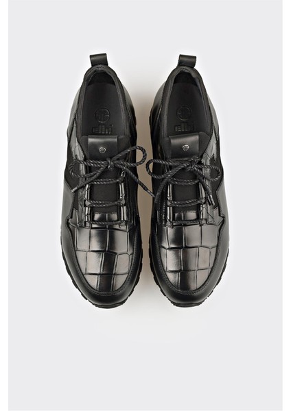 Siyah Deri Erkek Günlük Ayakkabı fırsatları