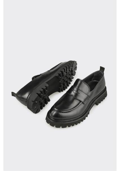 Siyah Deri Erkek Günlük Loafer modelleri