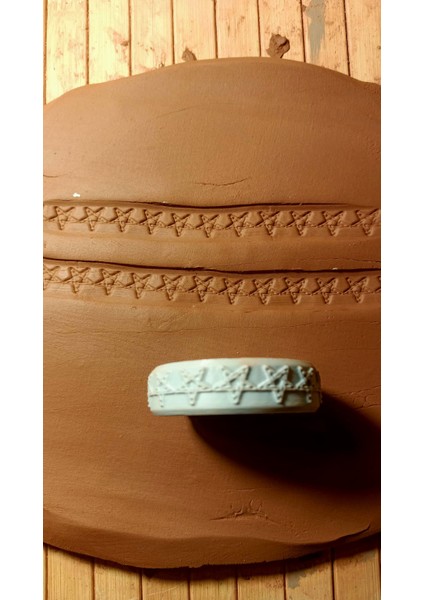 1,5 cm Desen 5 cm Çap Doku Rulosu-Doku Kil Tekerleği 12