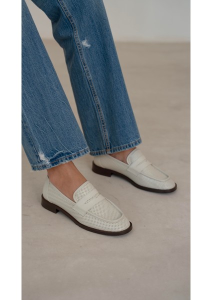 Looney Ekru Hakiki Deri MAKOSEN