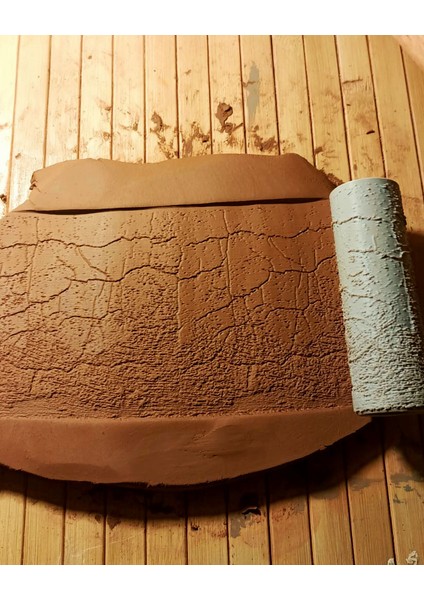 10 cm Taş Doku Rulosu Desen Oklavası Seramik&polimer Kil