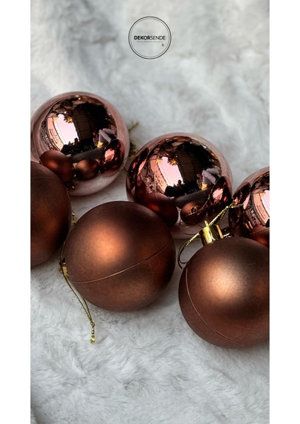 Yılbaşı Süsü 6'lı Top Kahverengi 4 cm fırsatları