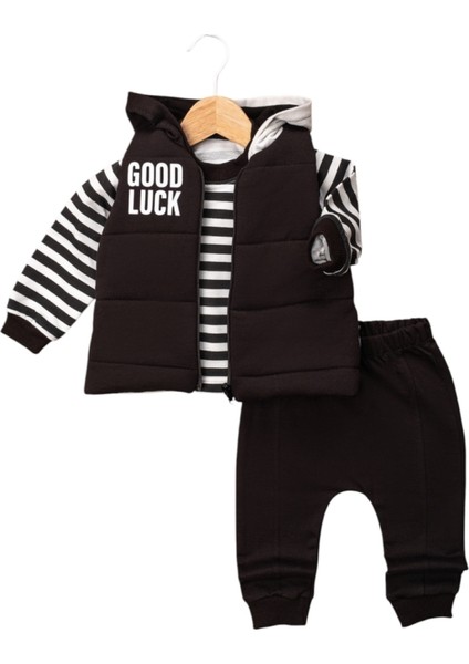 Yelekli Üçlü Erkek Bebek Takım