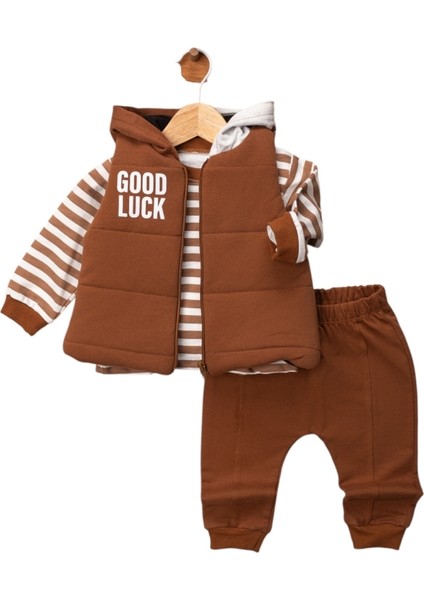 Yelekli Üçlü Erkek Bebek Takım