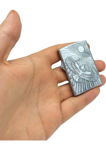 Kabartmalı Kartal Görselli Metal Gazlı Çakmak 1 Adet fırsatları