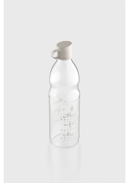 Zen Yazı Desenli 1000 ml Cam Şişe 182049 Bej fiyatları