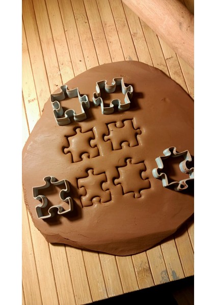 5x4 cm Puzzle 4 Parça Seramik&polimer Kil& Kurabiye Kalıbı