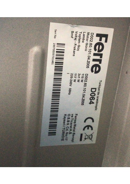 Ferre D064 Davlumbaz Karbon Filtre , Bacasız Kullanım Kömür Filtresi Uyumlu fırsatları