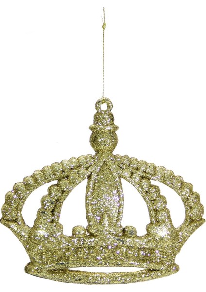 Yılbaşı Süsü Simli Taç Model Altın 13 cm