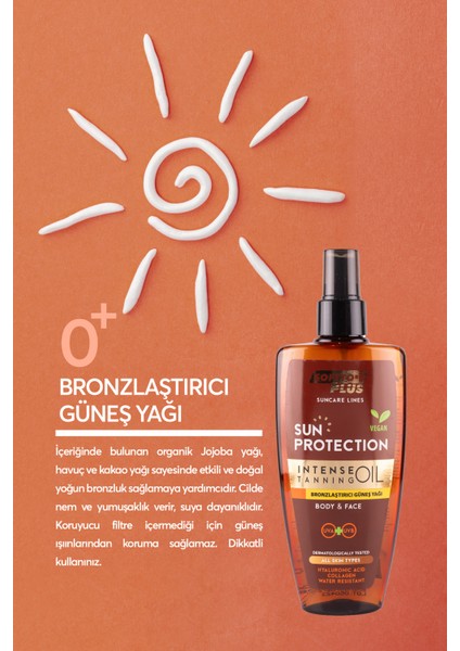 Bronzlaştırıcı Güneş Yağı Yüz Ve Vücut 200 ml fiyatları