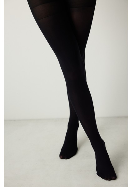 Siluet Siyah Opak Külotlu Çorap modelleri