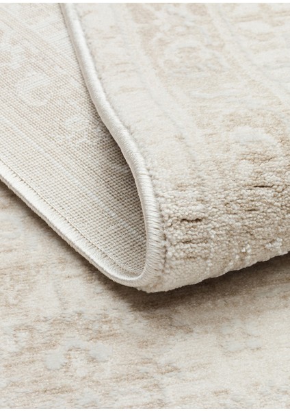 Leona 05 Cream Özel Yumuşak Tuşeli Hav Vermeyen Polysoft Iplikler ile Üretilen Modern Halı