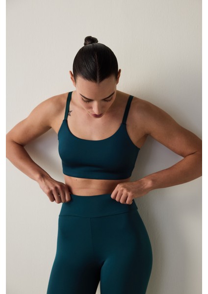 Koyu Yeşil Hafif Destek Spor Sütyeni