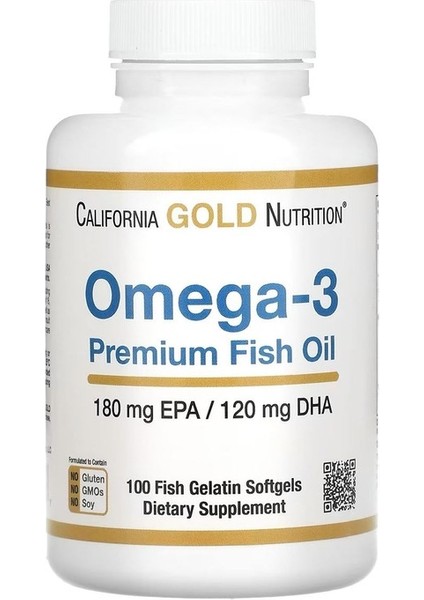 Omega-3 Premium Balık Yağı, 100 Balık Jelatinli Yumuşak Kapsül