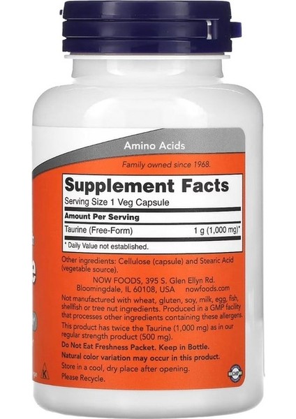 taurine 1000 Mg 100 Veg Kapsül fiyatları