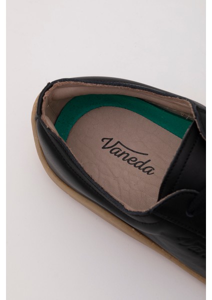 1383 V-Barefoot Comfort Deri Kadın Ayakkabı Siyah fırsatları