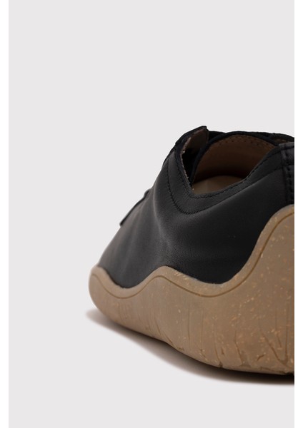 1383 V-Barefoot Comfort Deri Kadın Ayakkabı Siyah