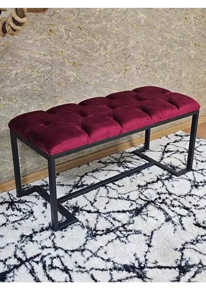 Siyah Boyalı - L - Ayaklı 100 cm x 38 cm Oturak - Bench - Makyaj Taburesi - Makyaj Oturak Bordo Renk 100 x 40 Boyut/ebat fiyatları